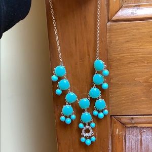 Turquoise and silver bubble/bib necklace